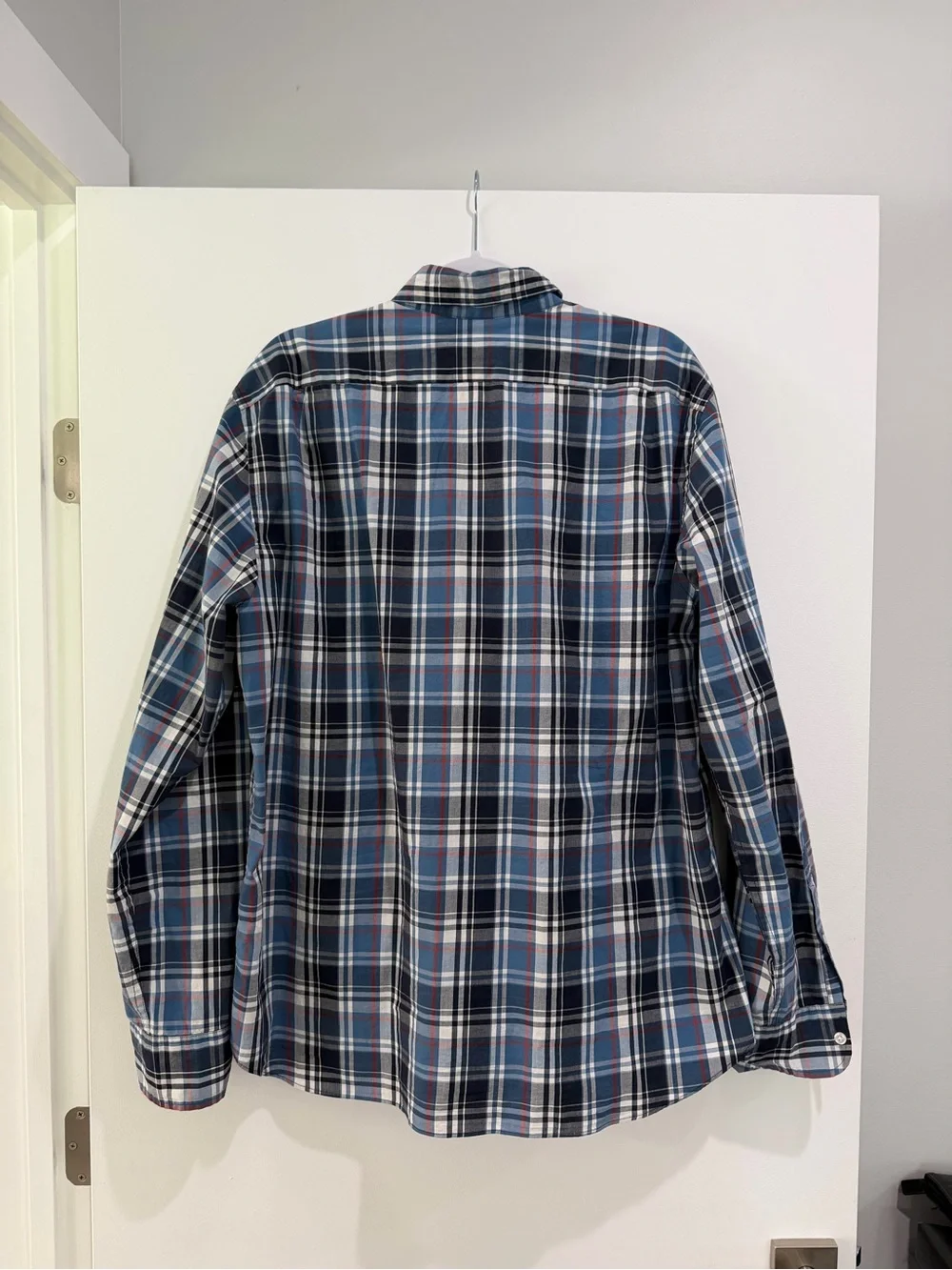 J. Crew Men's Navy, White & Red Plaid Button-Down Shirt